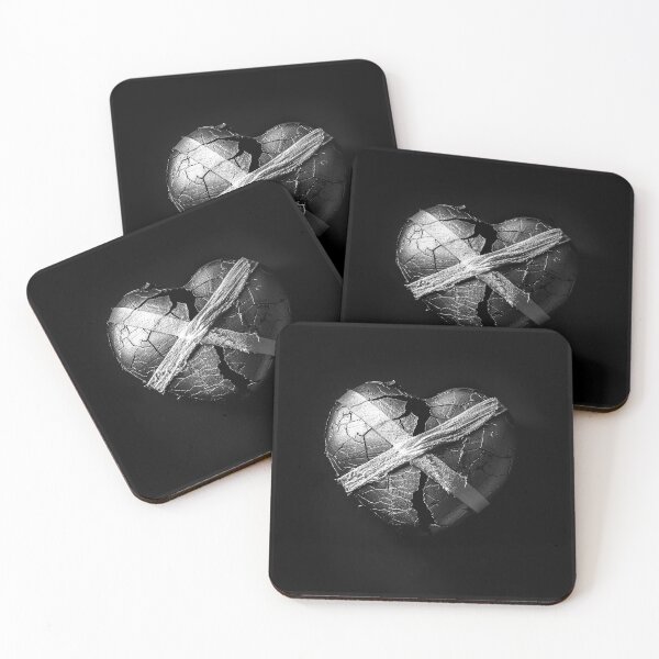 Item preview, Broken Heart Wrapped in Bandages Dark Emotional Healing Art designed and sold by inkoutninja.