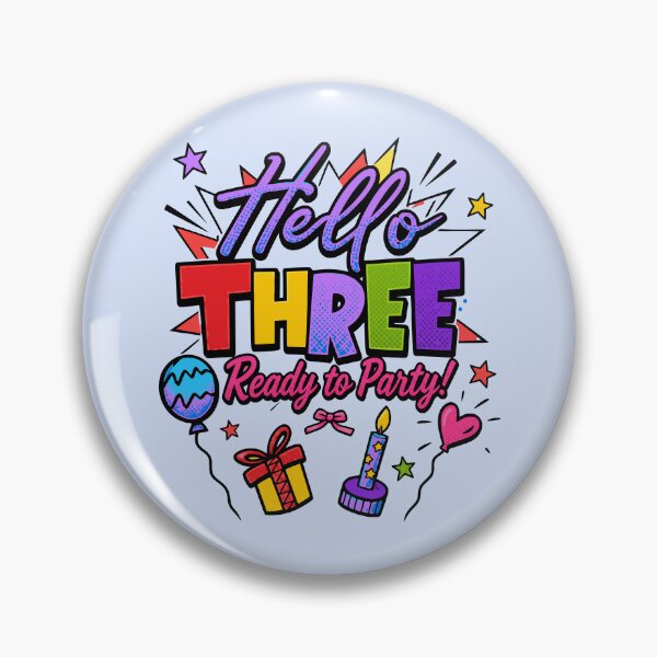 Item preview, Hello Three Ready To Party 3rd Birthday Pop Art Comic Kids Celebration Graphic designed and sold by illeN-Art-World.