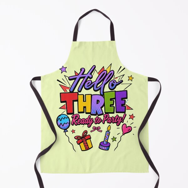 Item preview, Hello Three Ready To Party 3rd Birthday Pop Art Comic Kids Celebration Graphic designed and sold by illeN-Art-World.