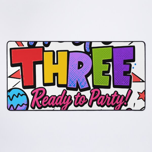 Item preview, Hello Three Ready To Party 3rd Birthday Pop Art Comic Kids Celebration Graphic designed and sold by illeN-Art-World.