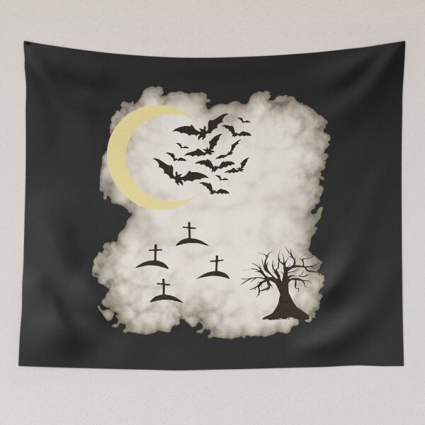 Item preview, Cemeteries, Foggy, Bats, Gothic Design designed and sold by Kirei-Lily.