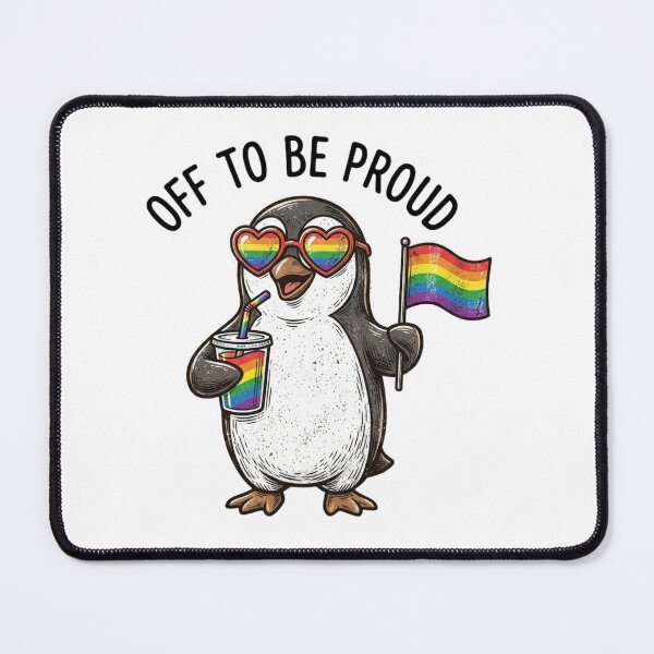 Item preview, Off To Be Proud Cute LGBTQ Penguin Rainbow Flag Heart Sunglasses designed and sold by raedattia.