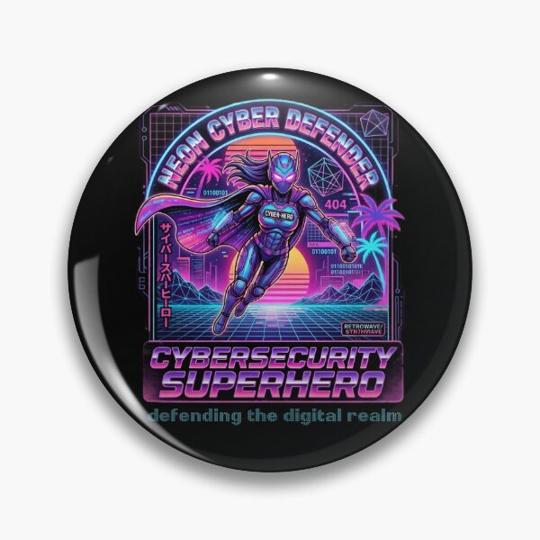Item preview, Neon Cybersecurity Defender - Retro Synthwave Digital Guardian designed and sold by SidTastic .