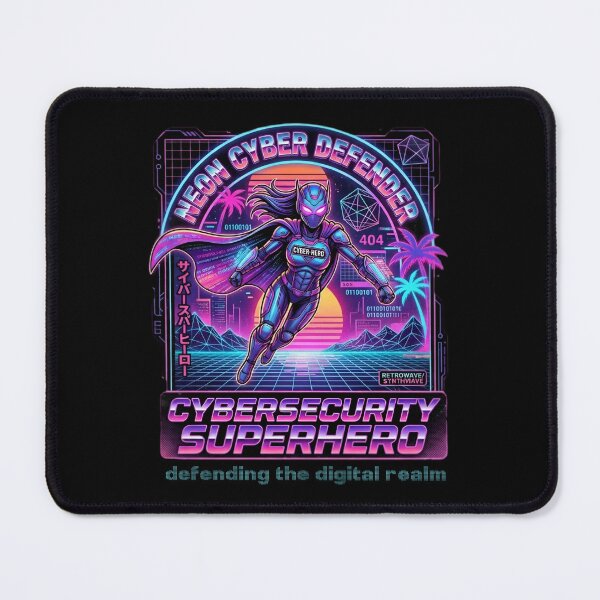 Item preview, Neon Cybersecurity Defender - Retro Synthwave Digital Guardian designed and sold by SidTastic .