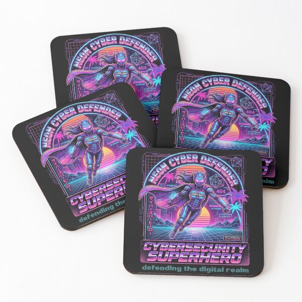 Item preview, Neon Cybersecurity Defender - Retro Synthwave Digital Guardian designed and sold by SidTastic .