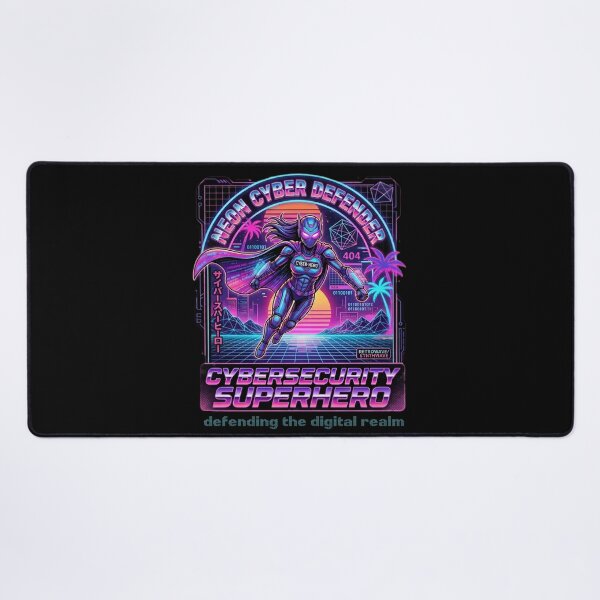 Item preview, Neon Cybersecurity Defender - Retro Synthwave Digital Guardian designed and sold by SidTastic .