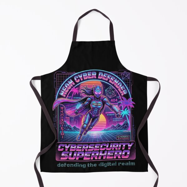 Item preview, Neon Cybersecurity Defender - Retro Synthwave Digital Guardian designed and sold by SidTastic .