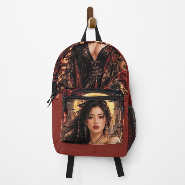 Item preview, Cyberpunk Dragon Robe Portrait of East Asian Woman designed and sold by Lucia Amaris Art.