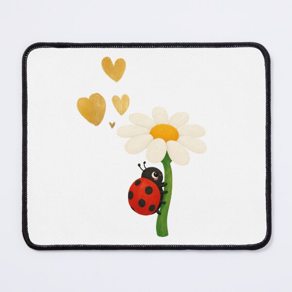 Item preview, Cute Ladybug and Daisy with Golden Hearts designed and sold by KristinaArts.