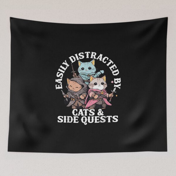 Item preview, Cats Side Quest Distracted Tabletop Funny Men Women Kids Dad  designed and sold by KorulaxTor.