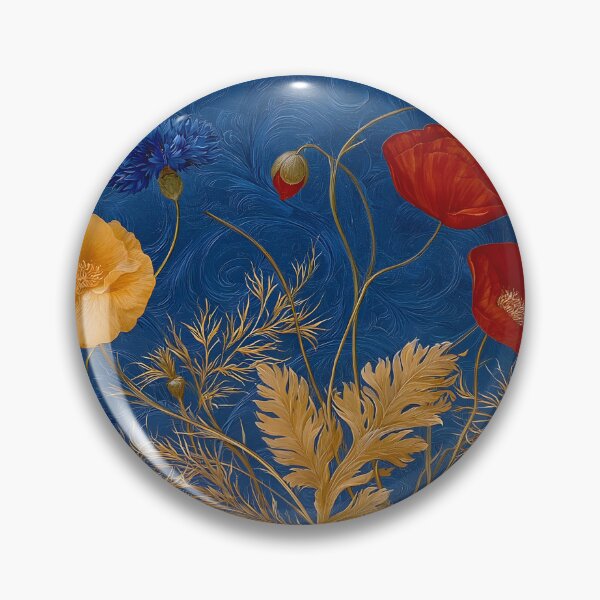 Item preview, Midnight Wildflowers – Elegant Poppies & Cornflowers Botanical Art designed and sold by KAM-KAM-STORE.