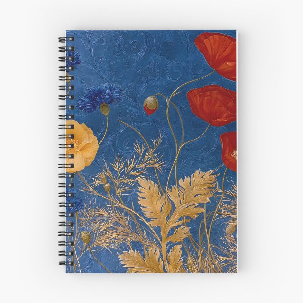Item preview, Midnight Wildflowers – Elegant Poppies & Cornflowers Botanical Art designed and sold by KAM-KAM-STORE.