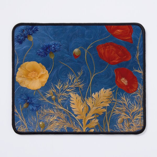 Item preview, Midnight Wildflowers – Elegant Poppies & Cornflowers Botanical Art designed and sold by KAM-KAM-STORE.