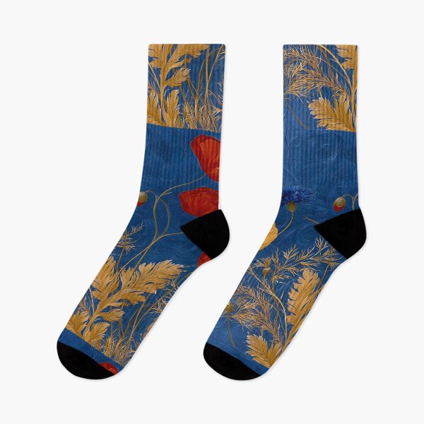 Item preview, Midnight Wildflowers – Elegant Poppies & Cornflowers Botanical Art designed and sold by KAM-KAM-STORE.