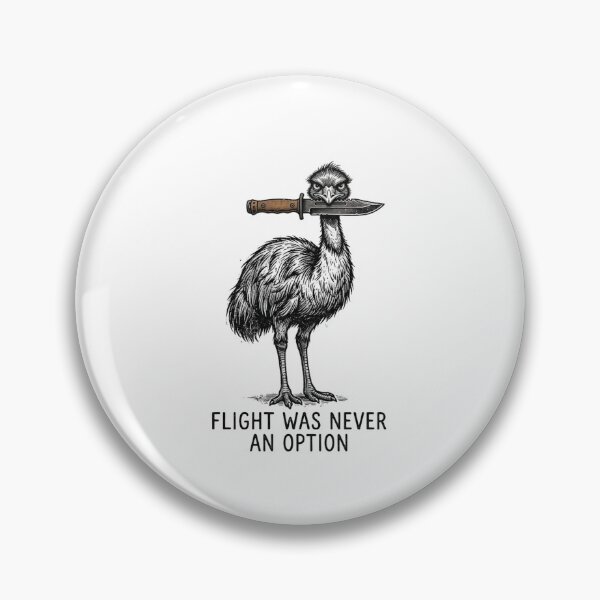 Item preview, Flight Was Never An Option Funny Emu Bird With Knife Meme designed and sold by raedattia.