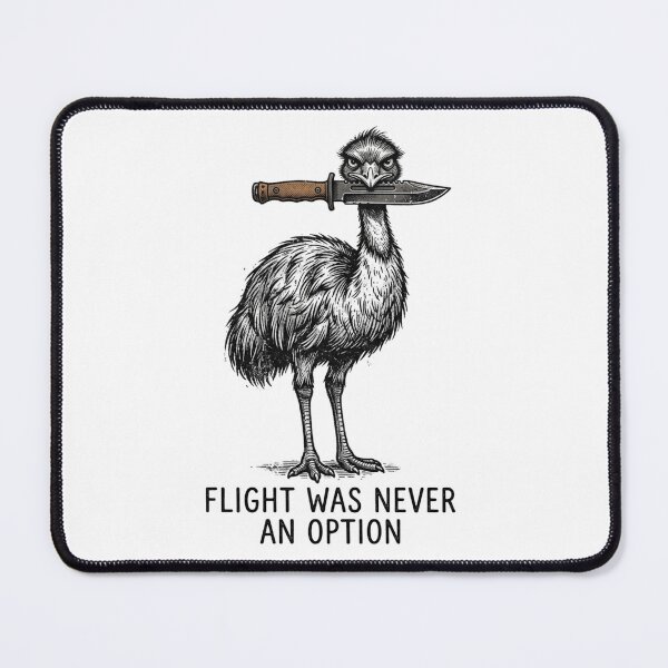 Item preview, Flight Was Never An Option Funny Emu Bird With Knife Meme designed and sold by raedattia.