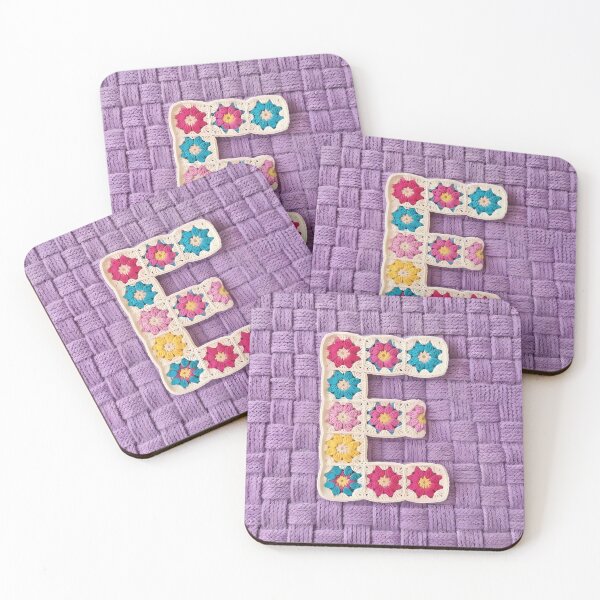 Item preview, Granny Square Letter E Floral Crochet Lavender designed and sold by LuisWorks.