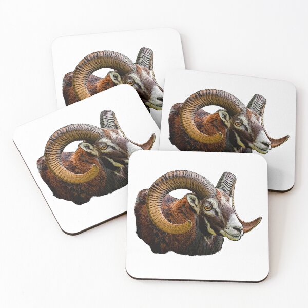 Item preview, Mouflon head, sheep head, wild sheep, animal shirts for men designed and sold by Kirei-Lily.