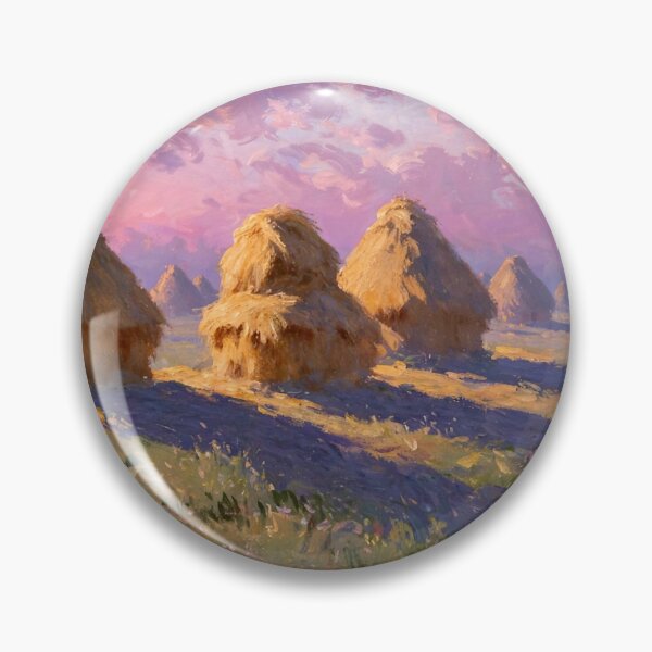 Item preview, Impressionist Landscape - Haystacks Sunset designed and sold by Late Theory.