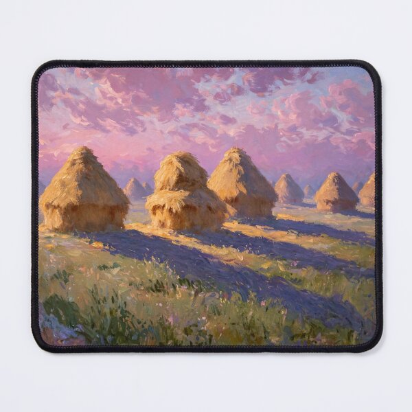 Item preview, Impressionist Landscape - Haystacks Sunset designed and sold by Late Theory.