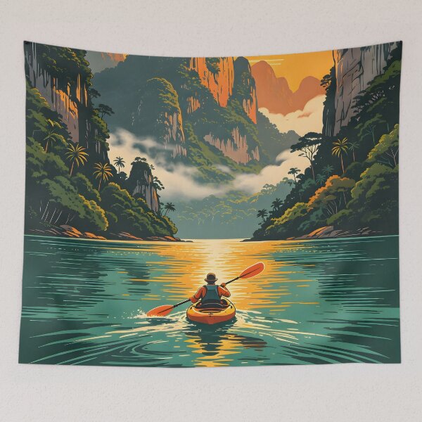 Item preview, Khao Sok Lake Thailand Kayak Adventures – Retro Sunset Series designed and sold by Spirit of Siam.