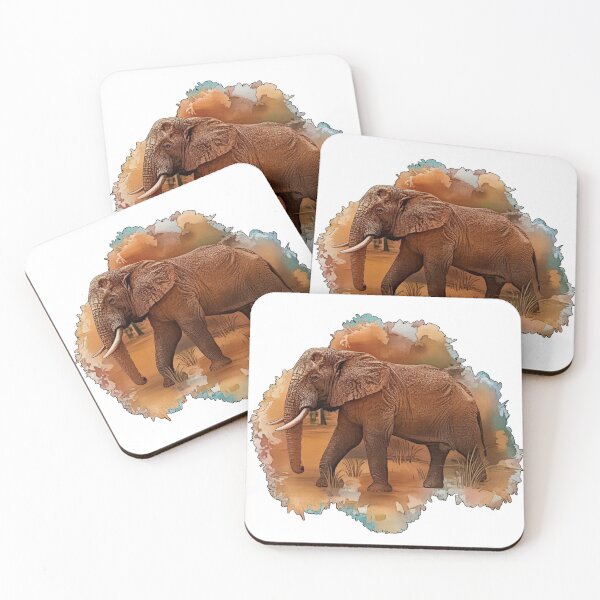 Item preview, Elephant cow in the desert dust, elephant lover, Africa fan designed and sold by Kirei-Lily.