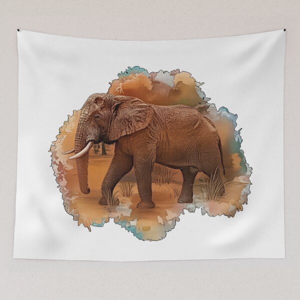 Item preview, Elephant cow in the desert dust, elephant lover, Africa fan designed and sold by Kirei-Lily.