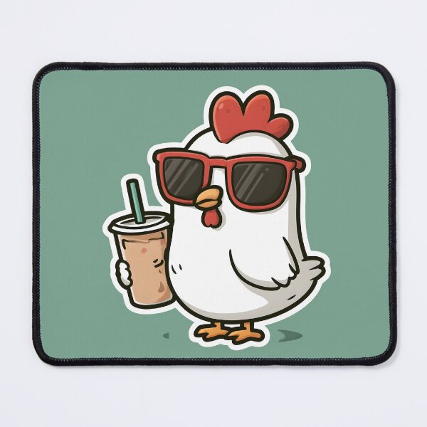 Item preview, Iced Coffee Hen Kawaii, Gifts For Coffee Lovers designed and sold by Lina Caro.