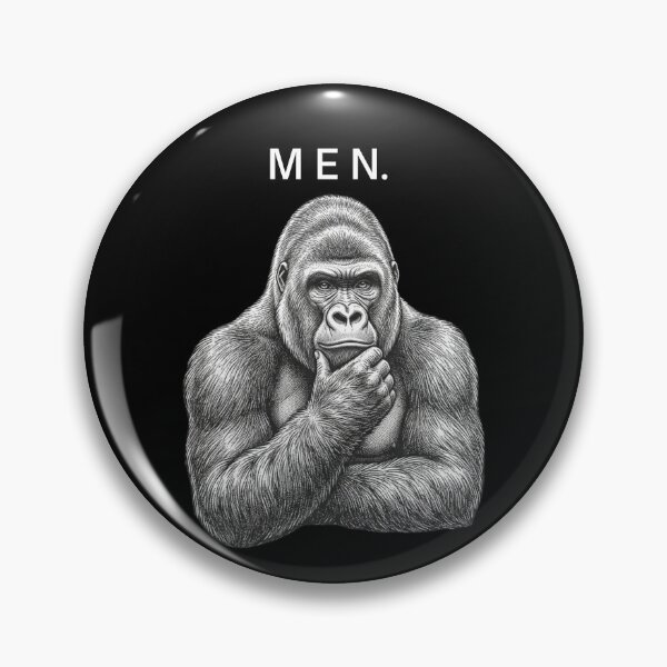 Item preview, Men Thinking Gorilla Meme Silverback Ape Funny Philosophy designed and sold by raedattia.