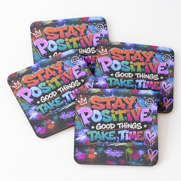 Item preview, Stay Positive, Graffiti, Street Art, Typography și Motivational Quote designed and sold by PetruArtDesigns.