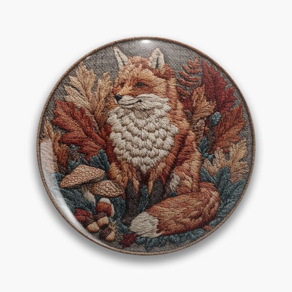 Item preview, Fox Patch in autumn leaves designed and sold by filou designs.