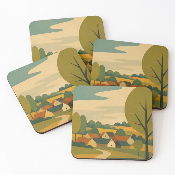 Item preview, Homeward — Village at Dusk designed and sold by WanderEastArt.
