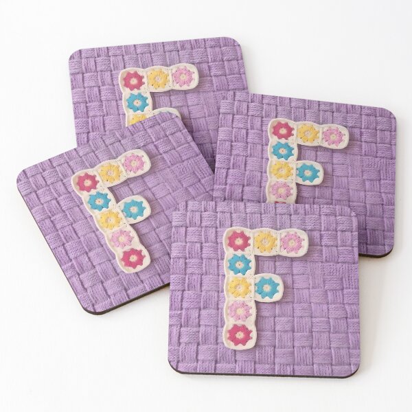 Item preview, Granny Square Letter F Floral Crochet Lavender designed and sold by LuisWorks.