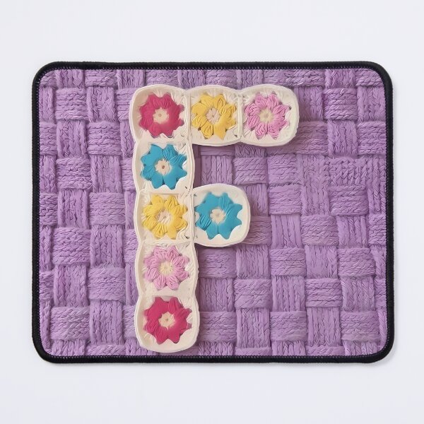 Item preview, Granny Square Letter F Floral Crochet Lavender designed and sold by LuisWorks.