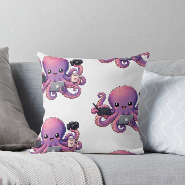 Item preview, Cute Kawaii Octopus Artist Sticker | Adorable Creative Ocean Character designed and sold by Ercancyhnn.