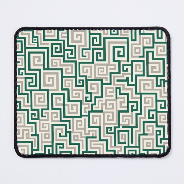 Item preview, Greek Key Labyrinth Pattern – Emerald and Sand Geometric Design designed and sold by Skaldcraft.