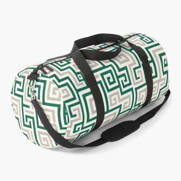 Item preview, Greek Key Labyrinth Pattern – Emerald and Sand Geometric Design designed and sold by Skaldcraft.