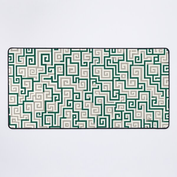 Item preview, Greek Key Labyrinth Pattern – Emerald and Sand Geometric Design designed and sold by Skaldcraft.