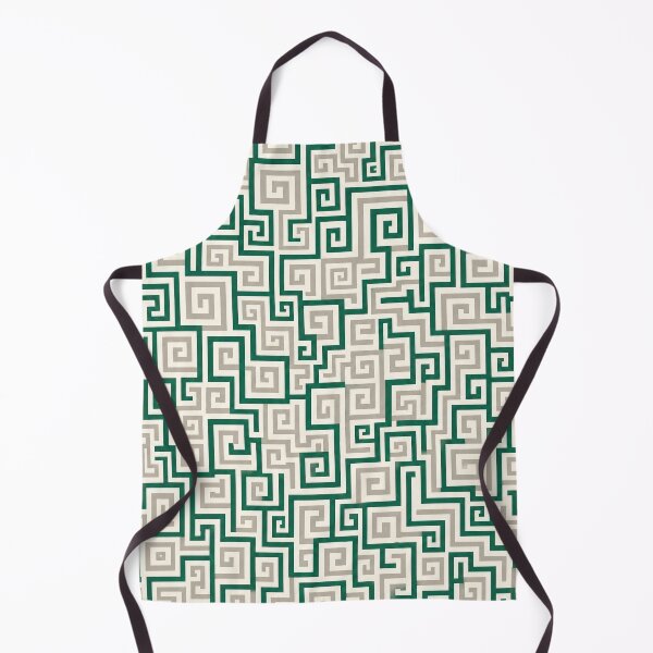 Item preview, Greek Key Labyrinth Pattern – Emerald and Sand Geometric Design designed and sold by Skaldcraft.