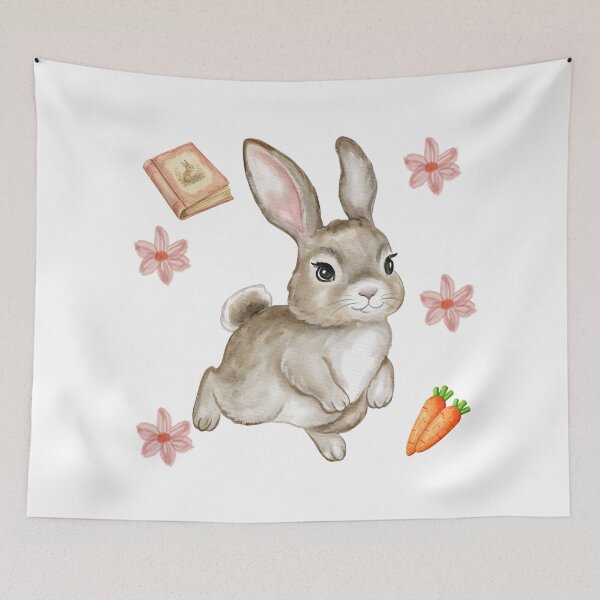 Item preview, Vintage Storybook Bunny – Whimsical Watercolor Rabbit Cottagecore Art designed and sold by NOUURRRR.