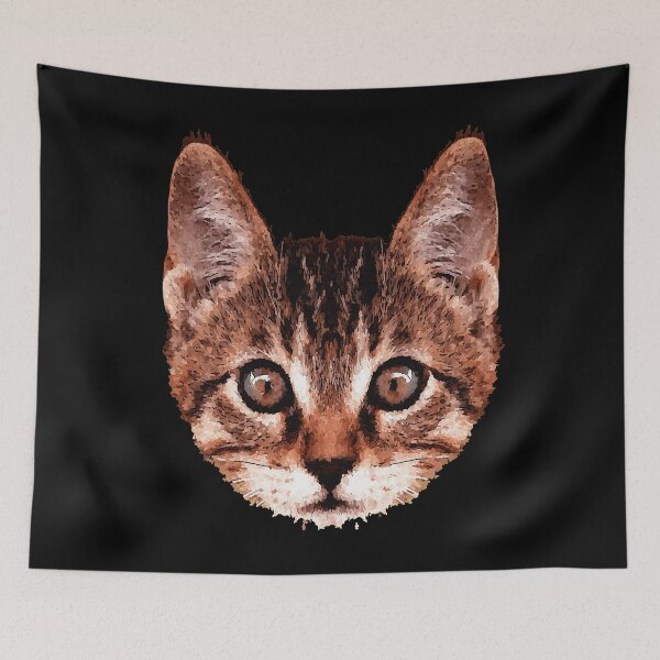 Item preview, Tiger kitten canvas pattern, cat friends shirts, popular kitten design designed and sold by Kirei-Lily.