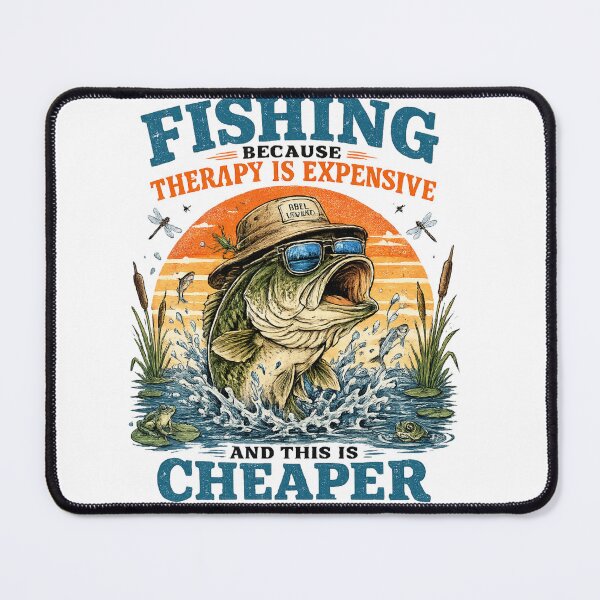 Item preview, Vintage Fishing Humor Bass Fisherman Lake Weekend Relaxation Nature Lovers Design designed and sold by OUICHA.