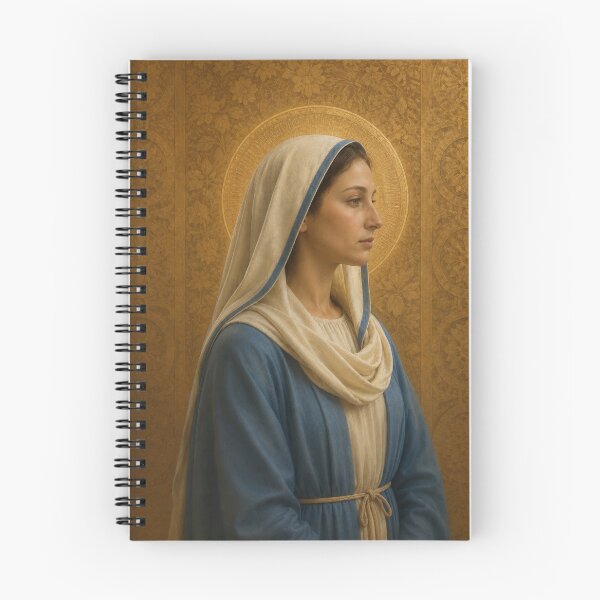 Item preview, Virgin Mary Sacred Profile | Classical Oil Painting | Golden Halo Christian Wall Art designed and sold by kutji-sacred.