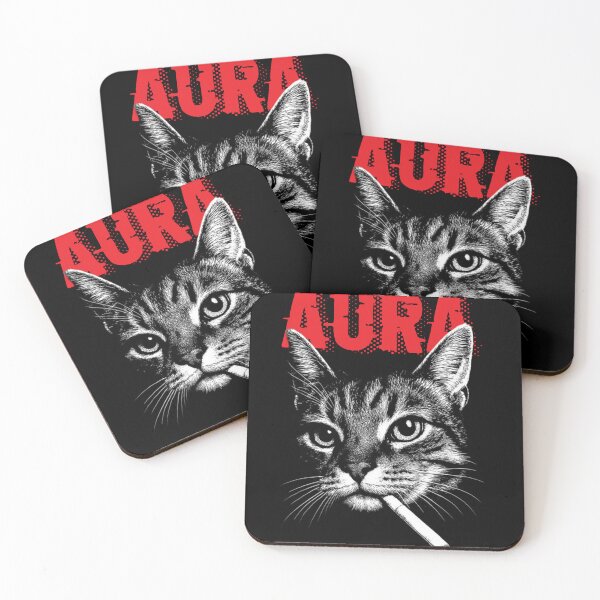 Item preview, Aura Smoking Cat Cool Grunge Vintage Streetwear Aesthetic designed and sold by dobfstore.
