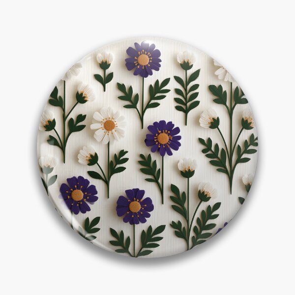 Item preview, Minimalist Daisy & Cosmos Botanical Pattern – Cottagecore Floral Illustration designed and sold by KAM-KAM-STORE.