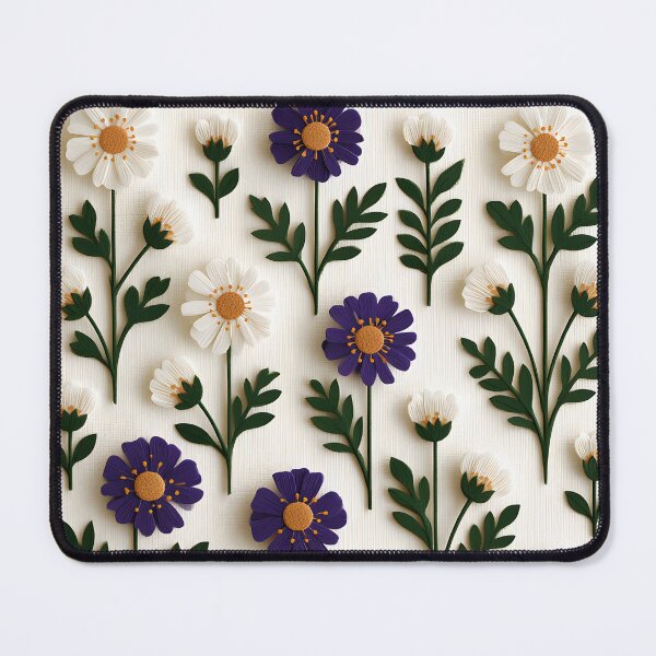 Item preview, Minimalist Daisy & Cosmos Botanical Pattern – Cottagecore Floral Illustration designed and sold by KAM-KAM-STORE.