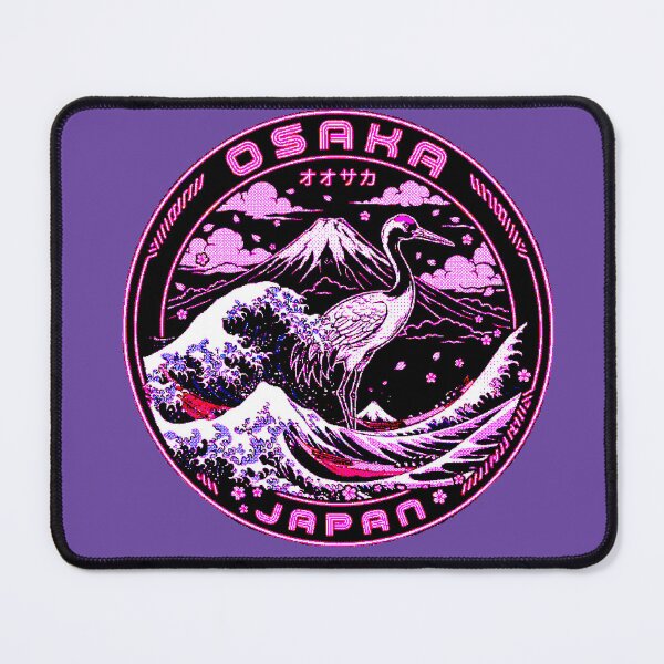 Item preview, Osaka Japan Neon | Cyberpunk Design Crane and Fuji Wave designed and sold by AstronautMerch.
