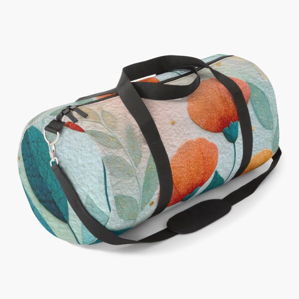 Item preview, Modern Abstract Floral Art – Minimalist Orange Flowers & Teal Leaves designed and sold by KAM-KAM-STORE.