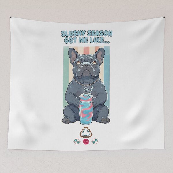 Item preview, Slushy Season Got Me Like - Funny French Bulldog Brain Freeze T-Shirt designed and sold by Whimsy Trail Co.
