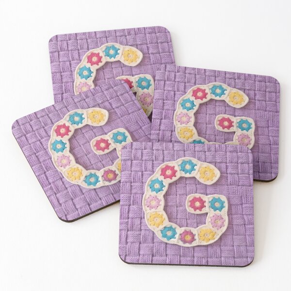 Item preview, Granny Square Letter G Floral Crochet Lavender designed and sold by LuisWorks.